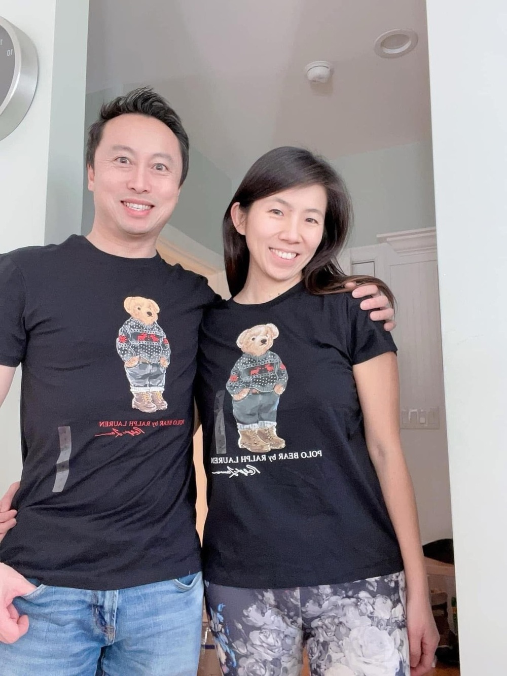 Ralph Lauren cute holiday men and women Polo Bear Graphic Tee - Black